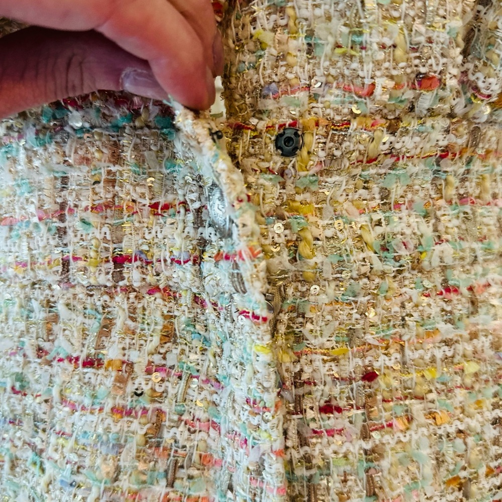 Express Multicolor Tweed Romper - Picture 6 of 7